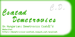 csatad demetrovics business card